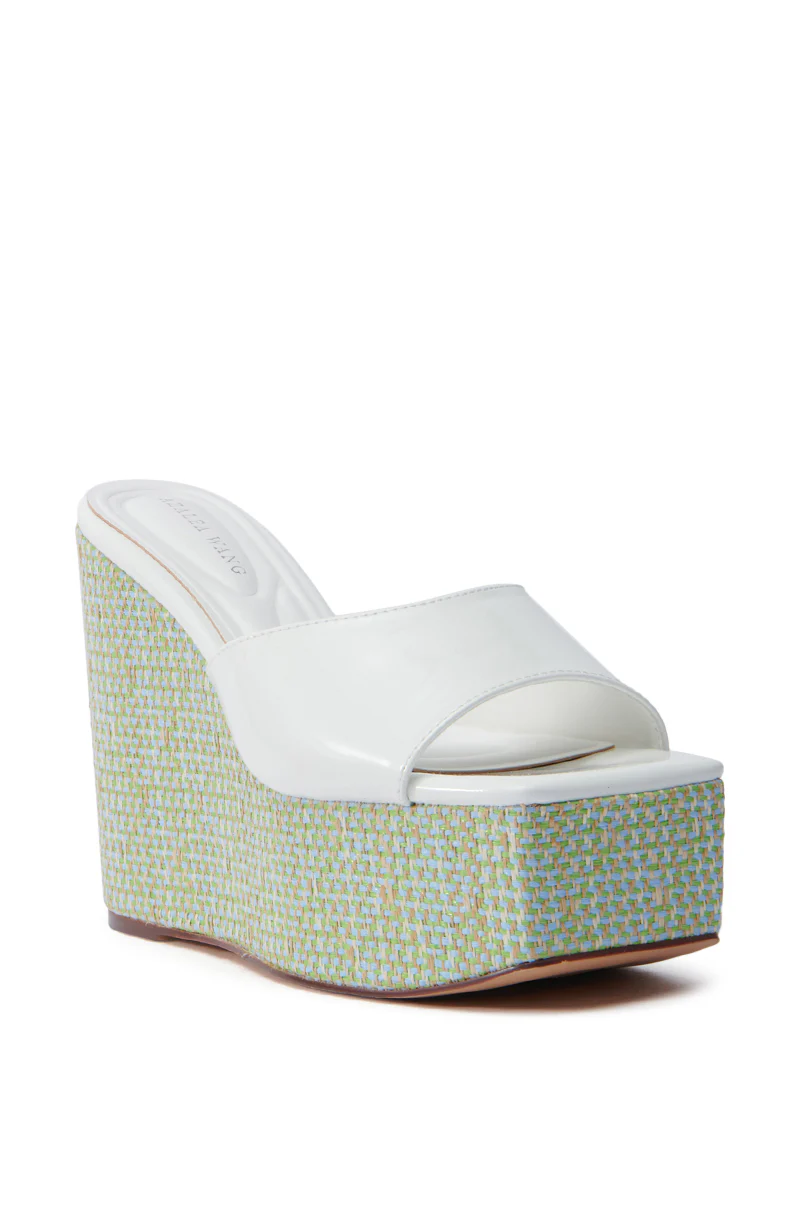 AZALEA WANG CHANDRIA WHITE TWEED WEDGE SANDAL - Image 5