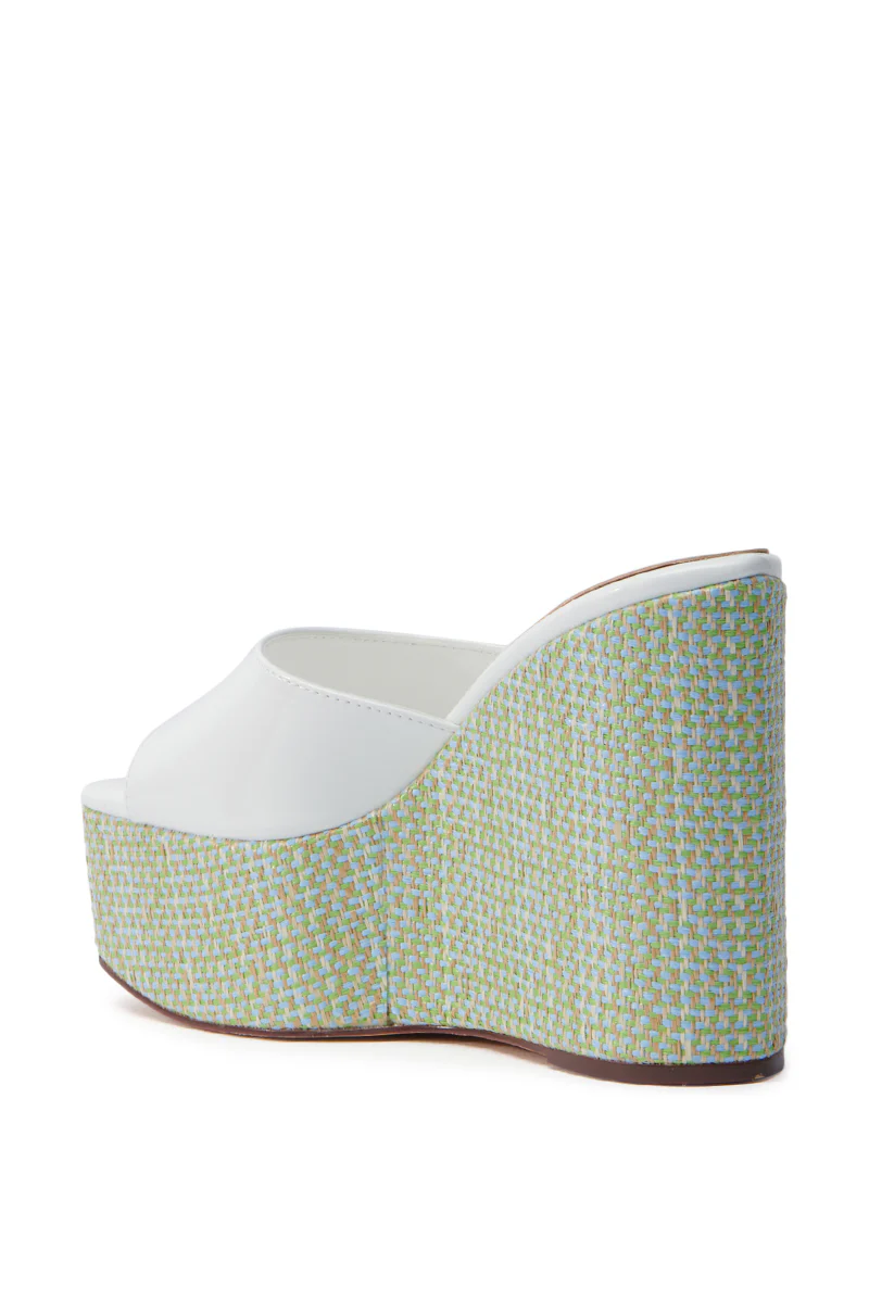 AZALEA WANG CHANDRIA WHITE TWEED WEDGE SANDAL - Image 6