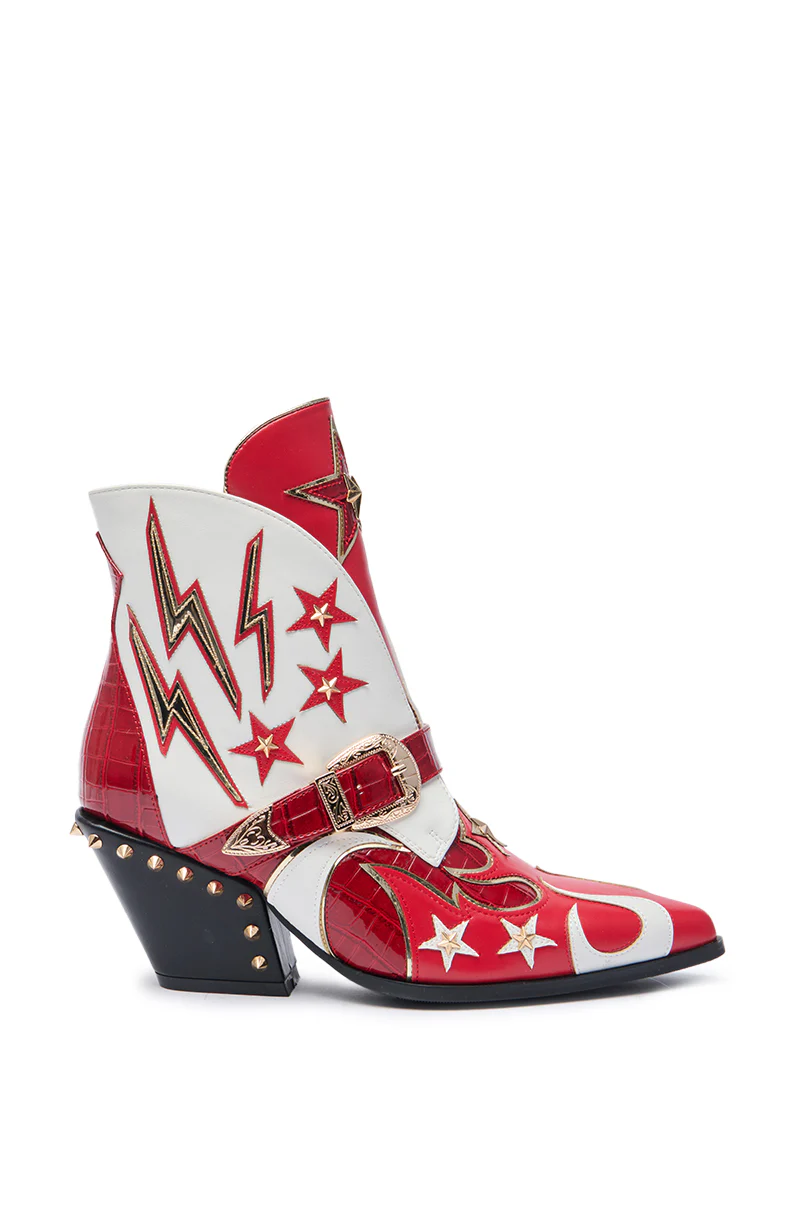 AZALEA WANG CHANNY MULTI BOOTIE GRAPHIC WESTERN WITH STUDS - Image 3