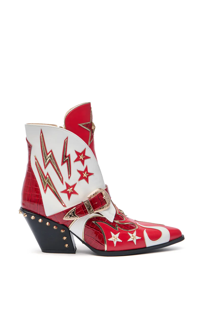 AZALEA WANG CHANNY MULTI BOOTIE GRAPHIC WESTERN WITH STUDS - Image 7
