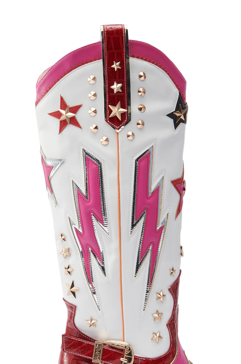 AZALEA WANG CHEONA RED MULTI WESTERN BOOT - Image 7