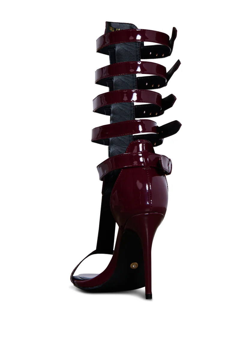 AZALEA WANG CHERELL BURGUNDY SANDAL - Image 5