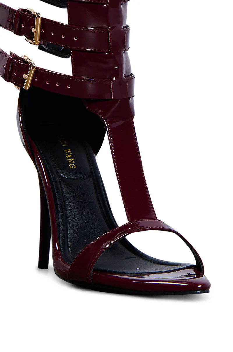 AZALEA WANG CHERELL BURGUNDY SANDAL - Image 6