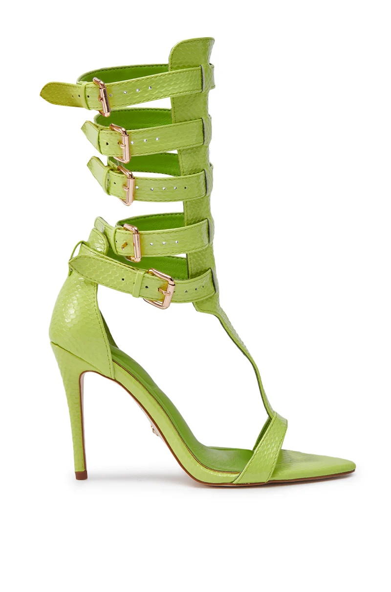 AZALEA WANG CHERELL LIME GLADIATOR SANDAL STILETTO - Image 3