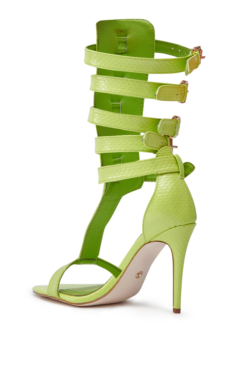 AZALEA WANG CHERELL LIME GLADIATOR SANDAL STILETTO - Image 5