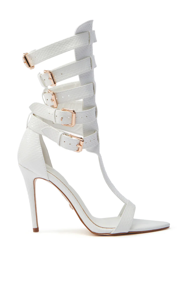 AZALEA WANG CHERELL WHITE GLADIATOR SANDAL STILETTO - Image 4