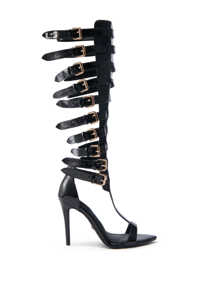 AZALEA WANG CHRELLI BLACK OVER THE KNEE SANDAL - Image 3