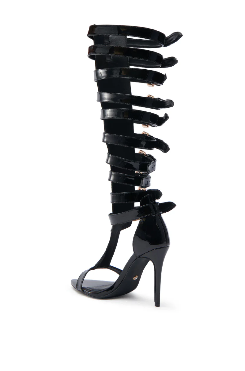AZALEA WANG CHRELLI BLACK OVER THE KNEE SANDAL - Image 5