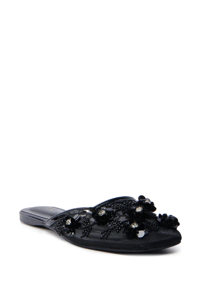 AKIRA CHERINA BLACK FLAT WITH EMBELLISHMENT - Image 3