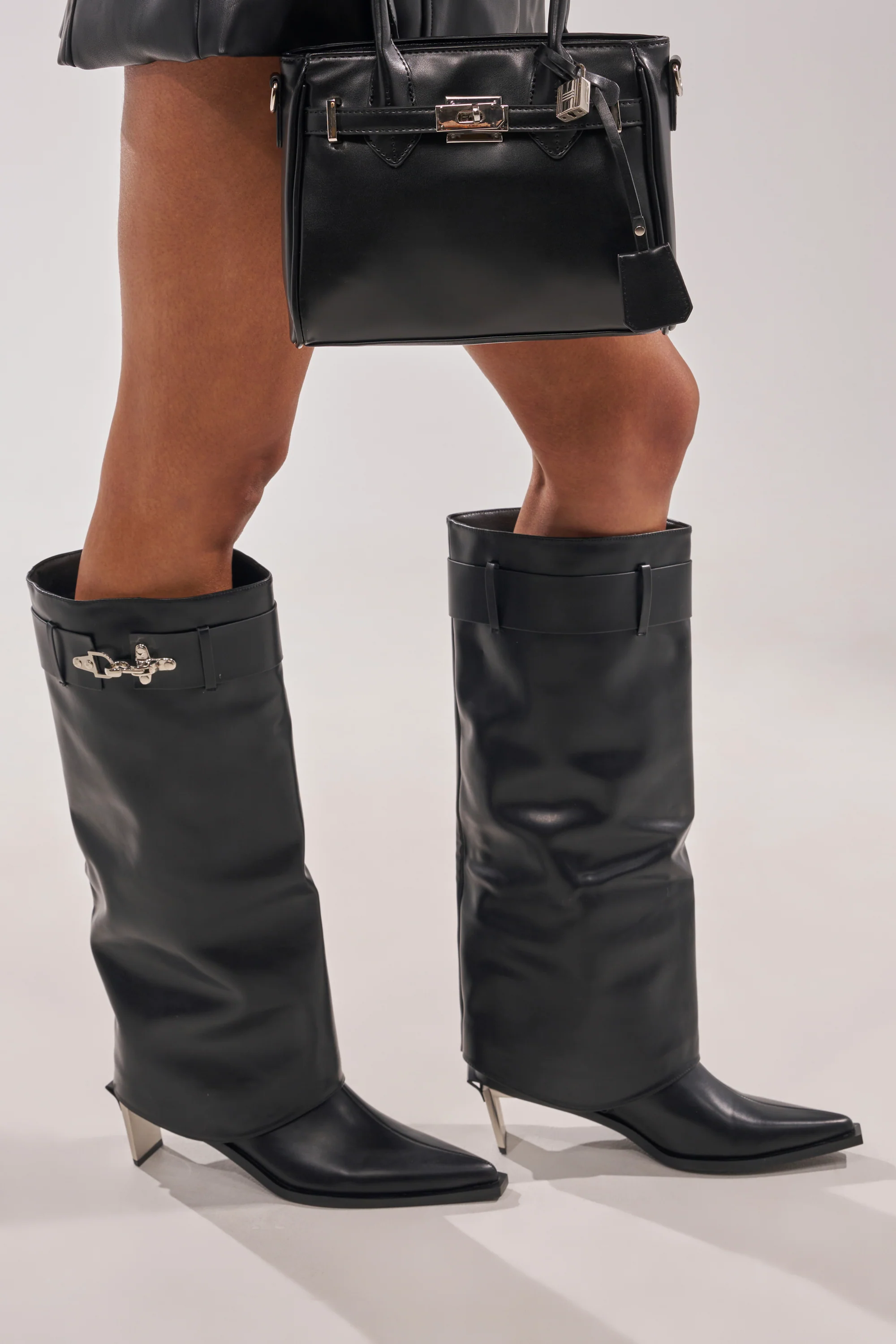 AZALEA WANG CHRONO BLACK METAL HEEL BOOT - Image 4