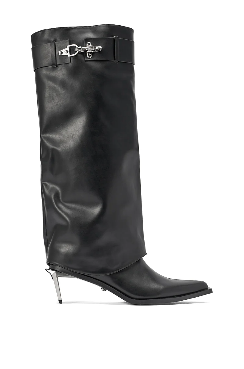 AZALEA WANG CHRONO BLACK METAL HEEL BOOT - Image 5