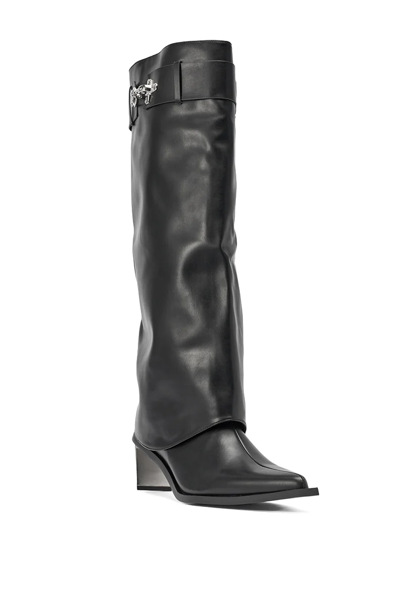 AZALEA WANG CHRONO BLACK METAL HEEL BOOT - Image 6