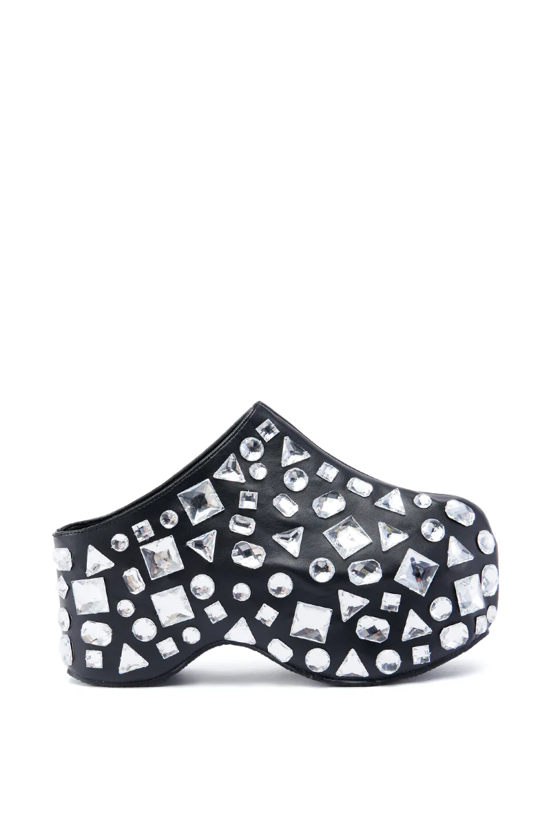 AZALEA WANG CIMMARON GEM EMBELLISHED CLOG IN BLACK - Image 3