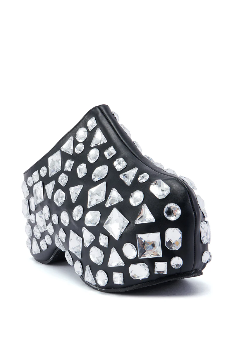 AZALEA WANG CIMMARON GEM EMBELLISHED CLOG IN BLACK - Image 4