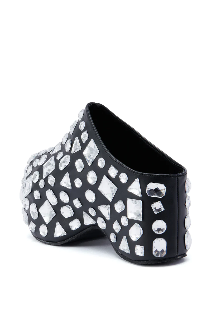 AZALEA WANG CIMMARON GEM EMBELLISHED CLOG IN BLACK - Image 5