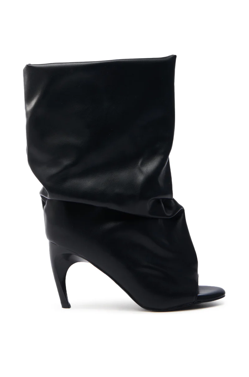 AZALEA WANG CLASSIE BLACK OPEN TOE BANANA HEEL BOOTIE - Image 3