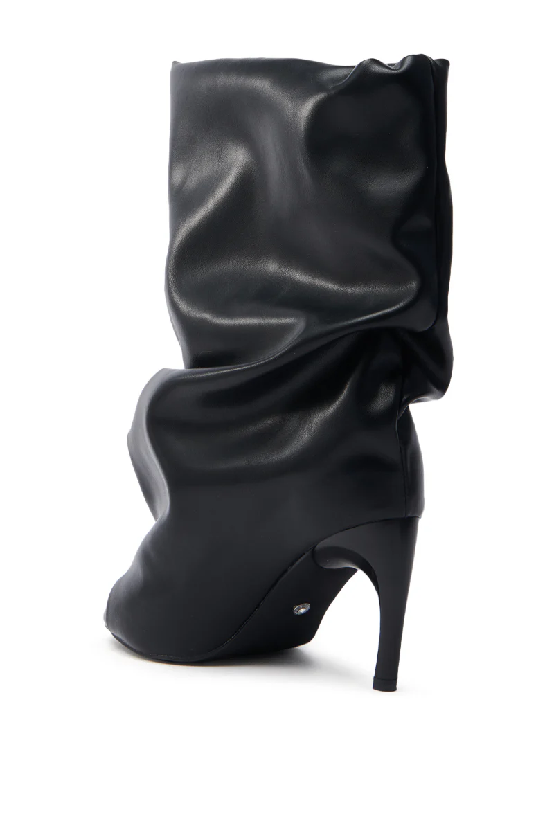 AZALEA WANG CLASSIE BLACK OPEN TOE BANANA HEEL BOOTIE - Image 5