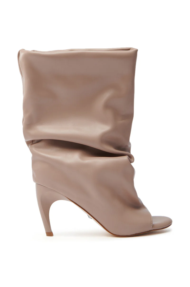 AZALEA WANG CLASSIE NUDE OPEN TOE BANANA HEEL BOOTIE - Image 4