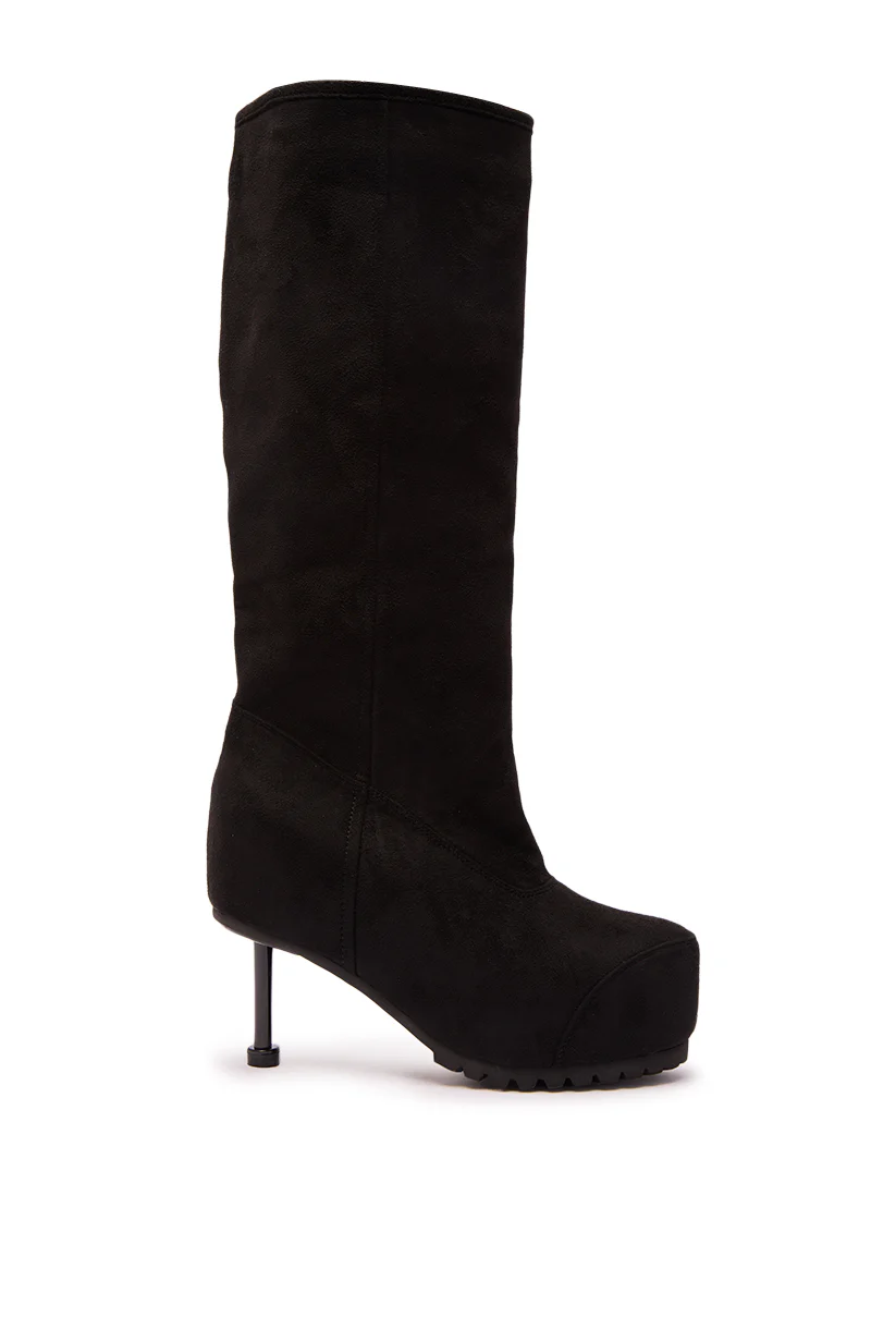 AZALEA WANG CLEDQYN BLACK FAUX SUEDE BOOT - Image 4