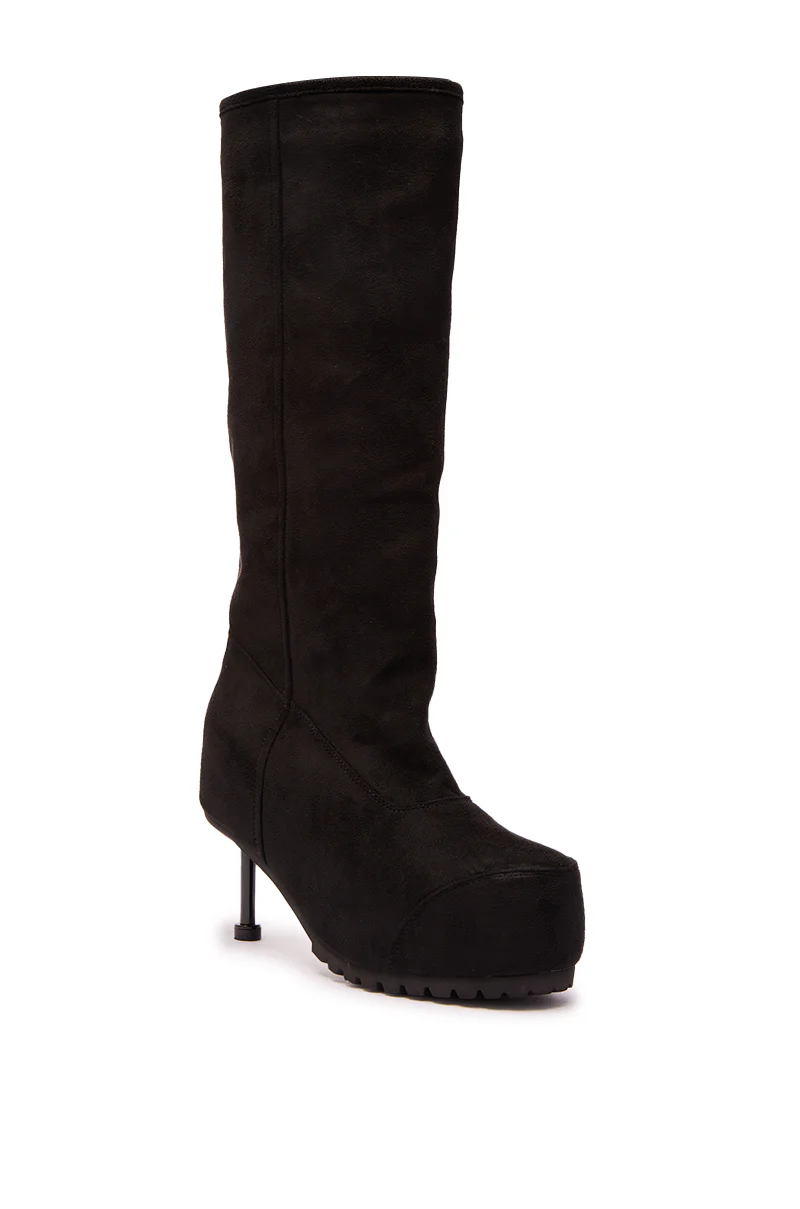 AZALEA WANG CLEDQYN BLACK FAUX SUEDE BOOT - Image 5