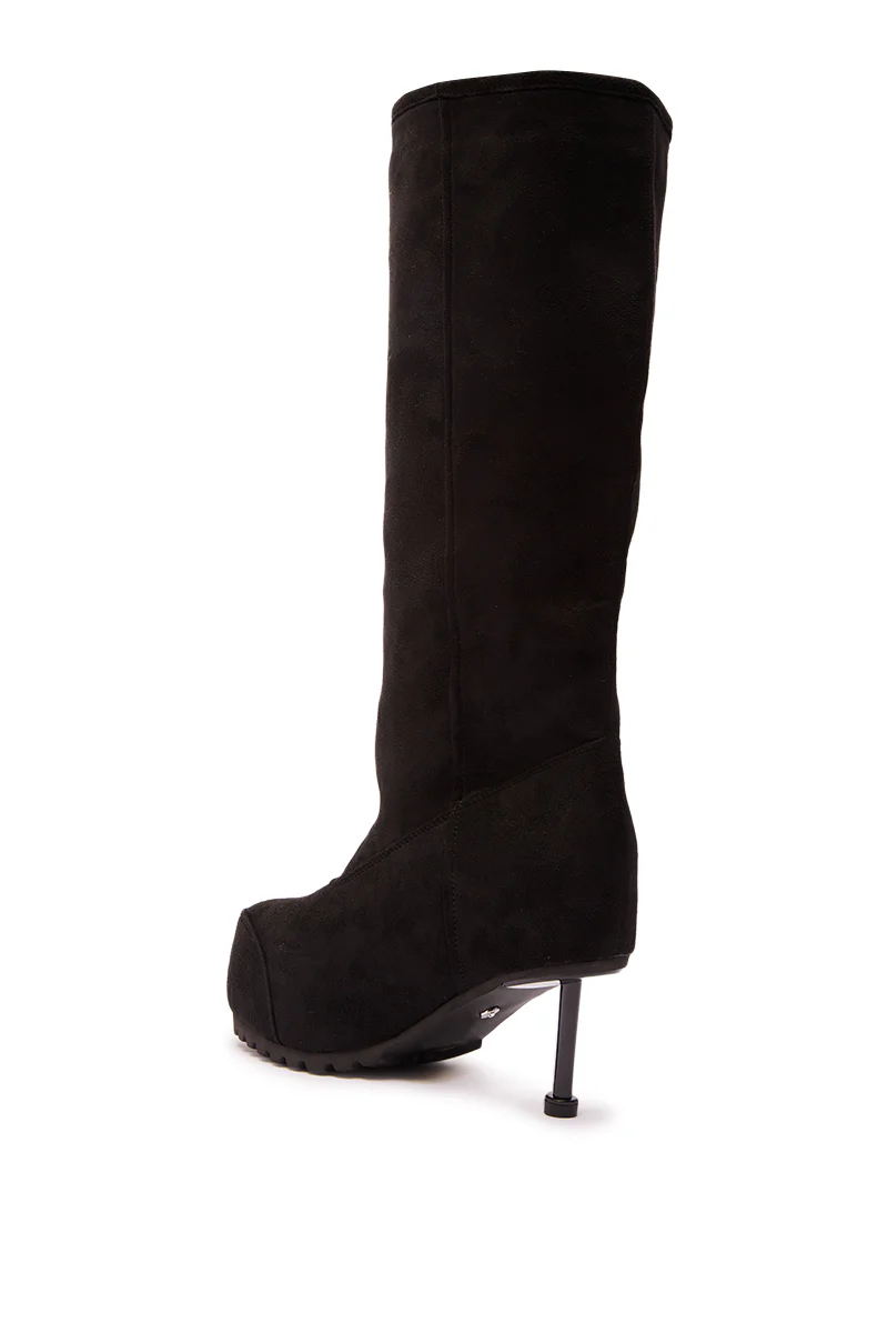 AZALEA WANG CLEDQYN BLACK FAUX SUEDE BOOT - Image 6