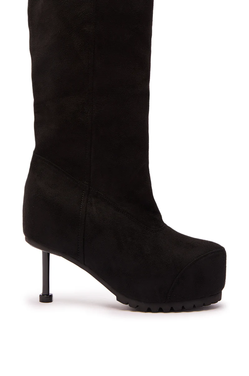 AZALEA WANG CLEDQYN BLACK FAUX SUEDE BOOT - Image 7