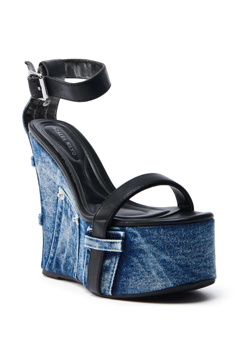 AZALEA WANG CLIO DENIM SANDAL - Image 4
