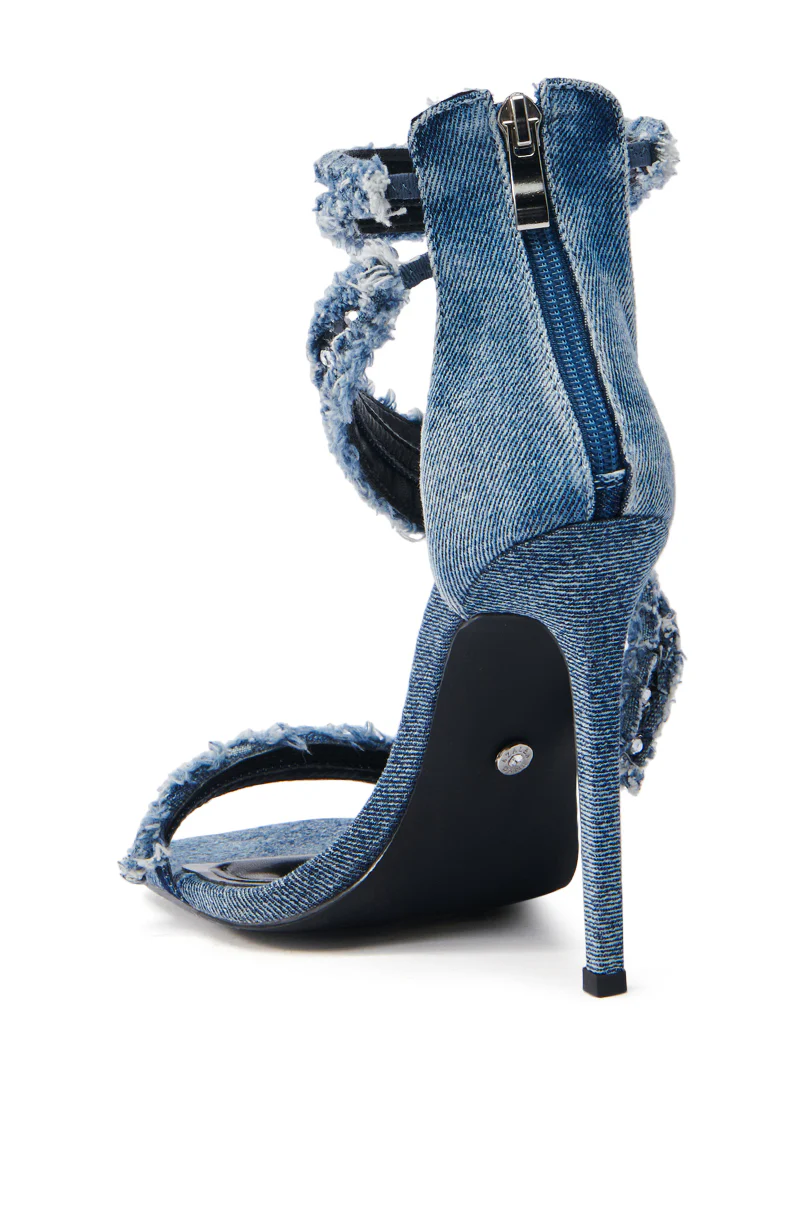 AZALEA WANG CONCETTA DENIM EMBELLISHED STILETO SANDAL - Image 6