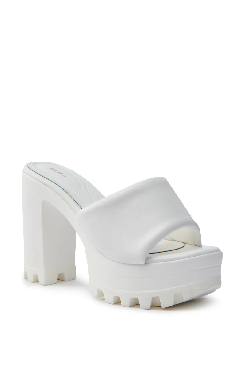 AKIRA COOL CAT WHITE PUFFY PLATFORM SANDAL - Image 4