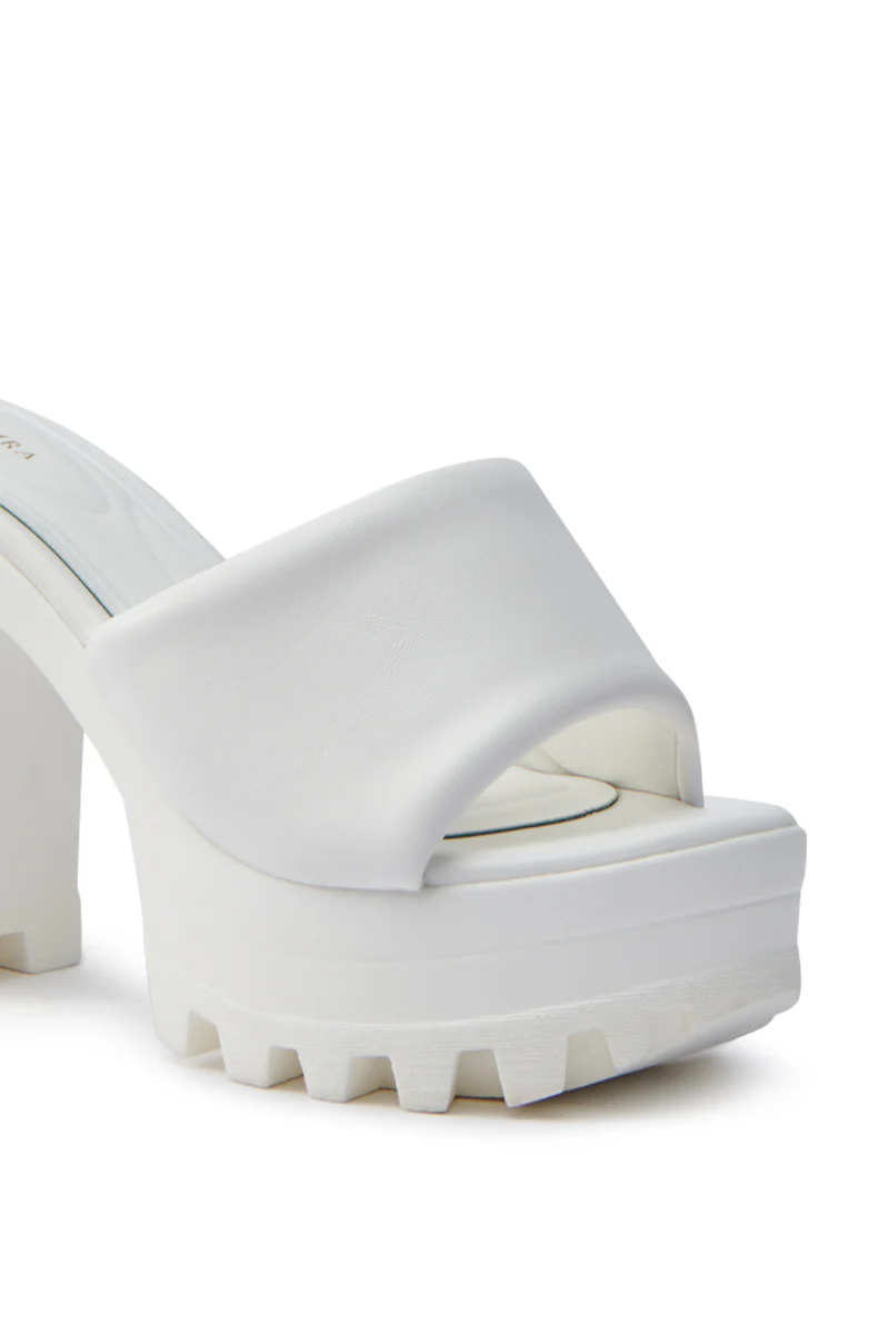 AKIRA COOL CAT WHITE PUFFY PLATFORM SANDAL - Image 6