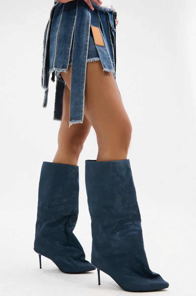 AZALEA WANG COUTURE CRAZY BLUE LUXE SHINE LOOK BOOT - Image 2