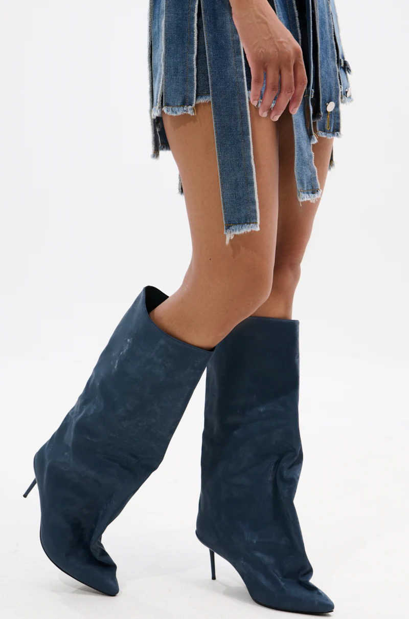 AZALEA WANG COUTURE CRAZY BLUE LUXE SHINE LOOK BOOT - Image 3