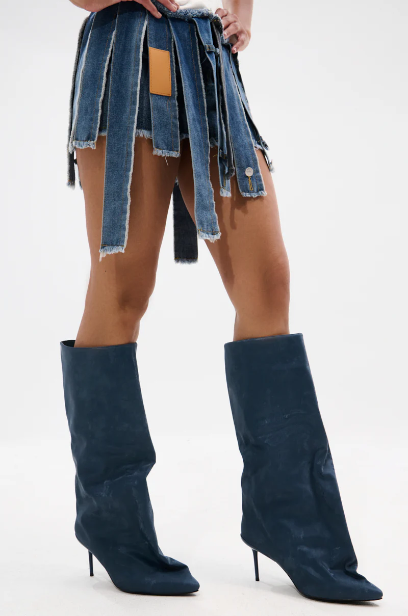 AZALEA WANG COUTURE CRAZY BLUE LUXE SHINE LOOK BOOT - Image 4