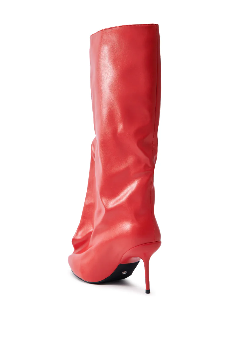 AZALEA WANG COUTURE CRAZY RED BOOT - Image 4
