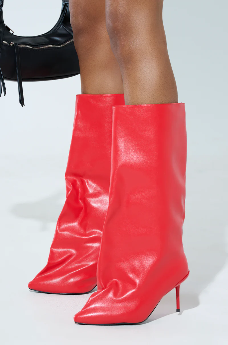 AZALEA WANG COUTURE CRAZY RED BOOT - Image 7