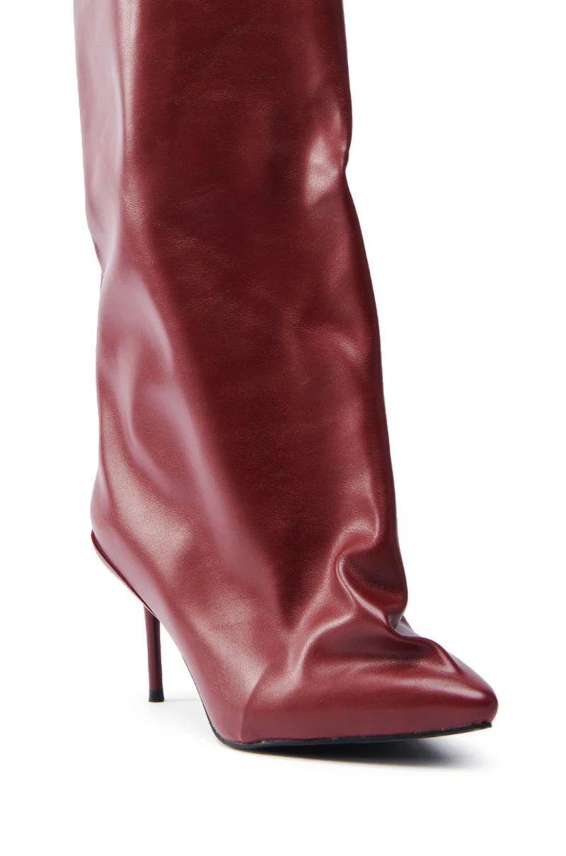 AZALEA WANG COUTURECRAZY BURGUNDY BOOT - Image 5