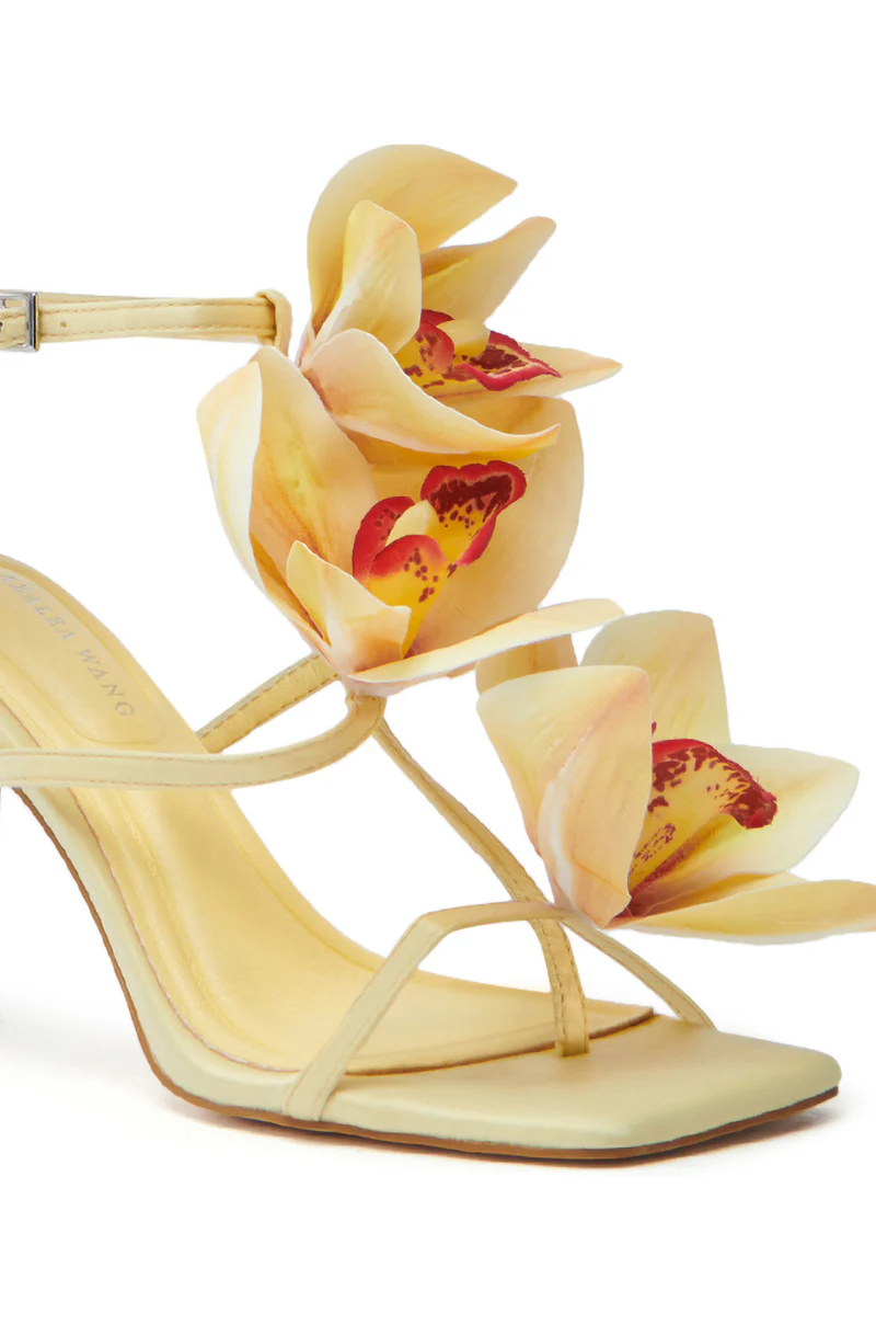 AZALEA WANG CREDENZA YELLOW FLORAL STILETTO SANDAL - Image 7