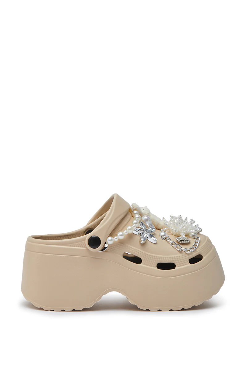 AZALEA WANG DAVIES BEIGE EMBELLISHED FLAT - Image 3