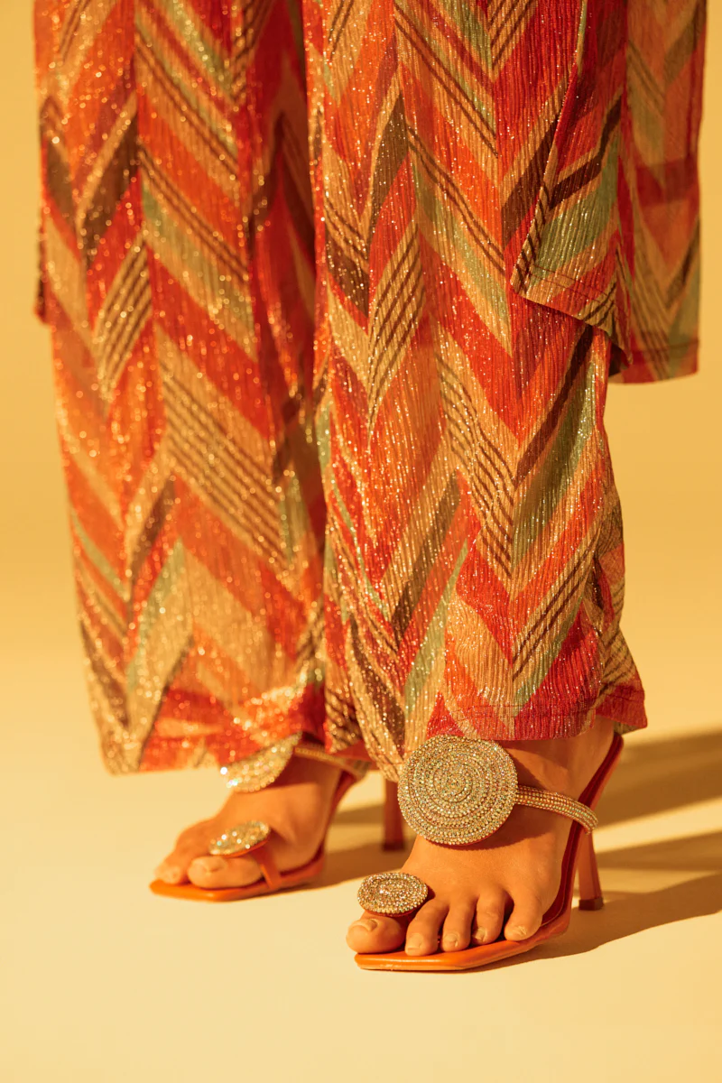 AZALEA WANG DIARA BEIGE RAFFIA EMBELLISHED STILETTO SANDAL - Image 2