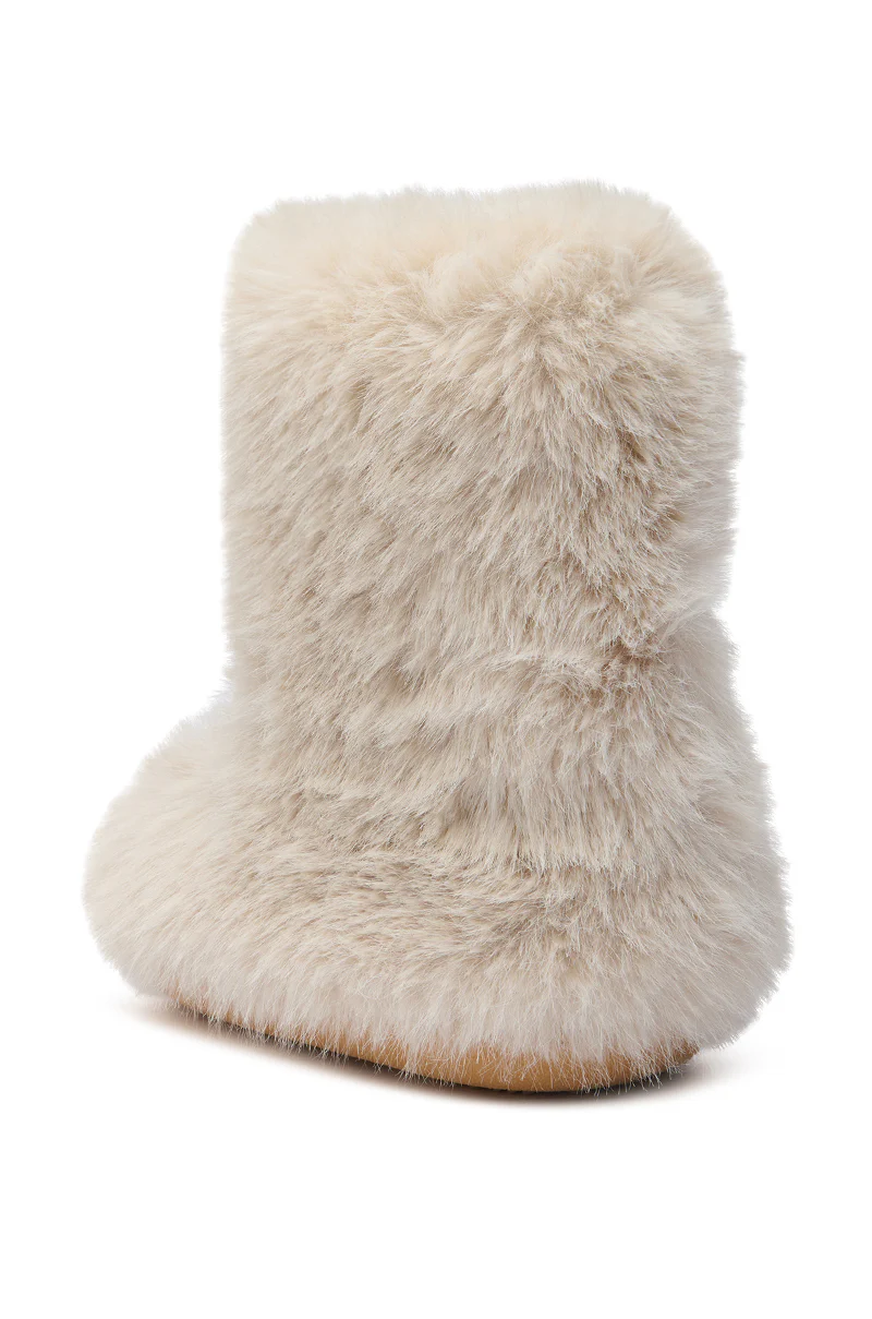AZALEA WANG DIPA IVORY FUR FLAT BOOTIE - Image 4