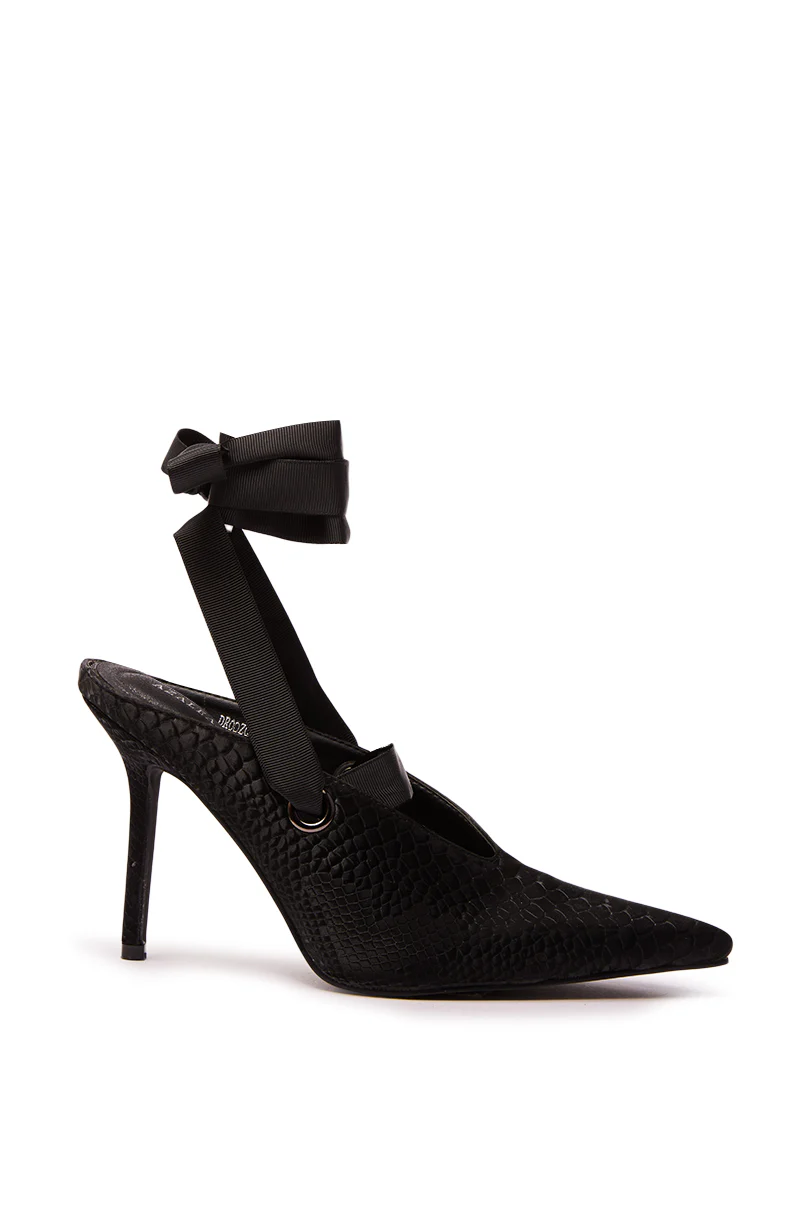 AZALEA WANG DRODZOV BLACK LIQUID LUXE RIBBON TIE PUMP - Image 6