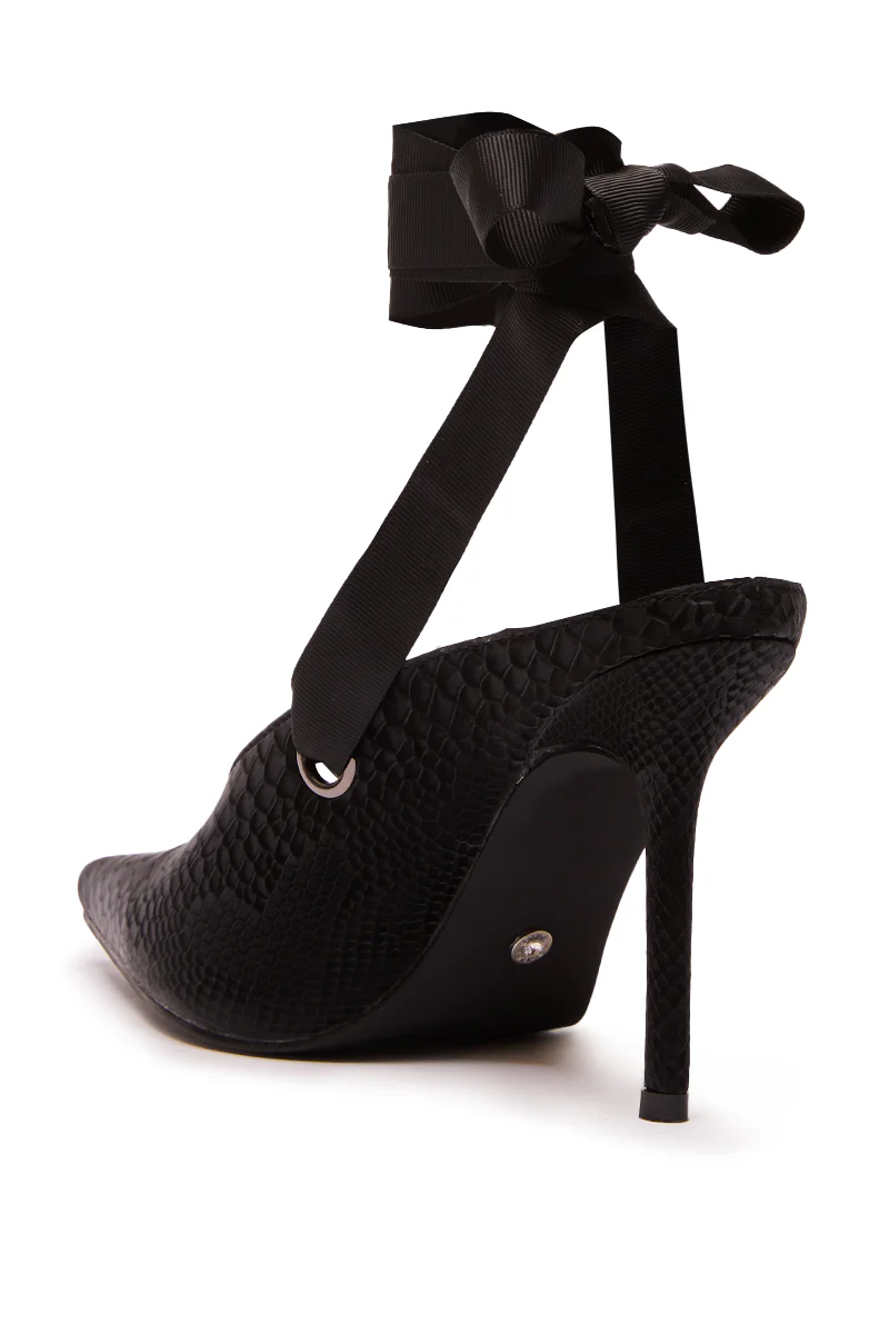 AZALEA WANG DRODZOV BLACK LIQUID LUXE RIBBON TIE PUMP - Image 8