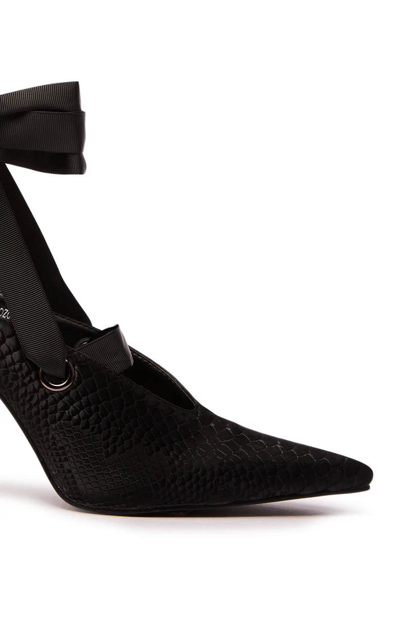 AZALEA WANG DRODZOV BLACK LIQUID LUXE RIBBON TIE PUMP - Image 9