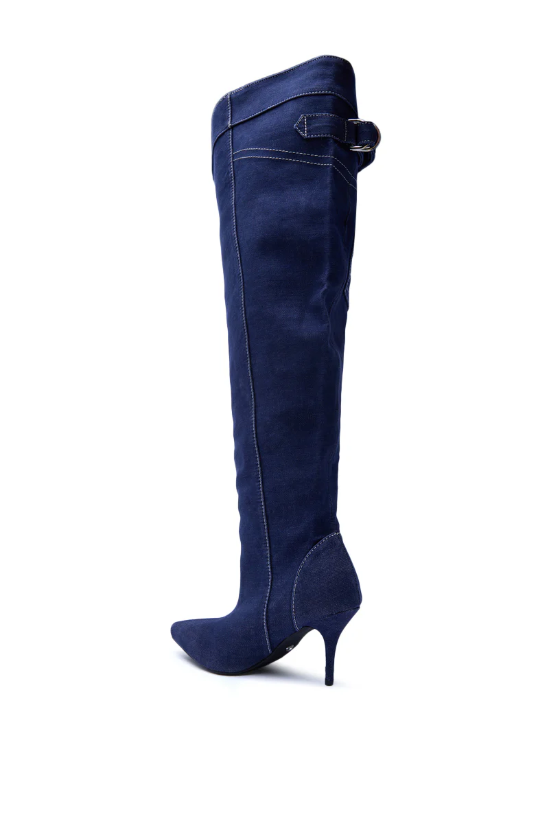 AZALEA WANG DUSTAN DENIM THIGH STILETTO BOOT - Image 6