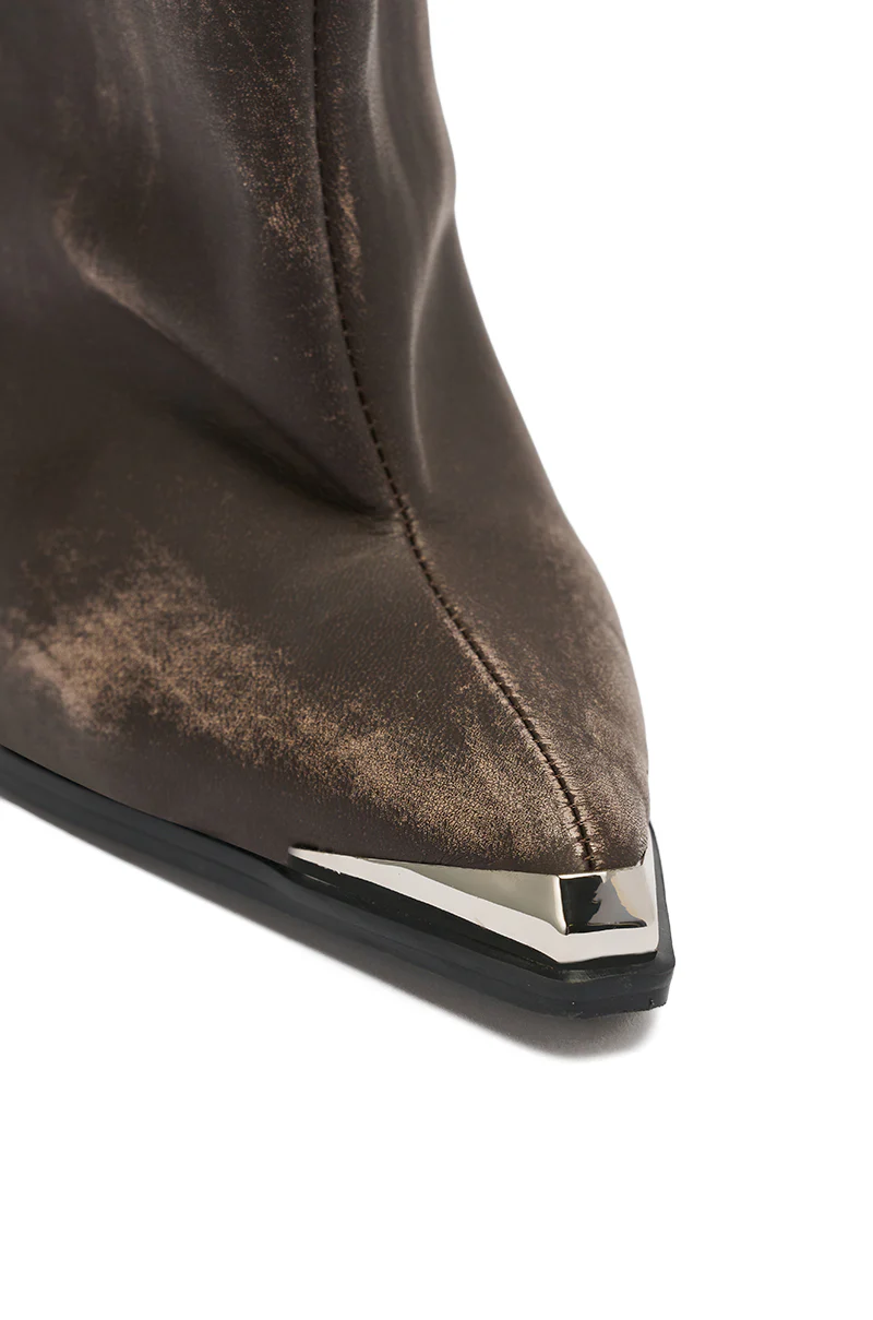 AZALEA WANG DUSTY BROWN WEATHERED PU BOOT - Image 7