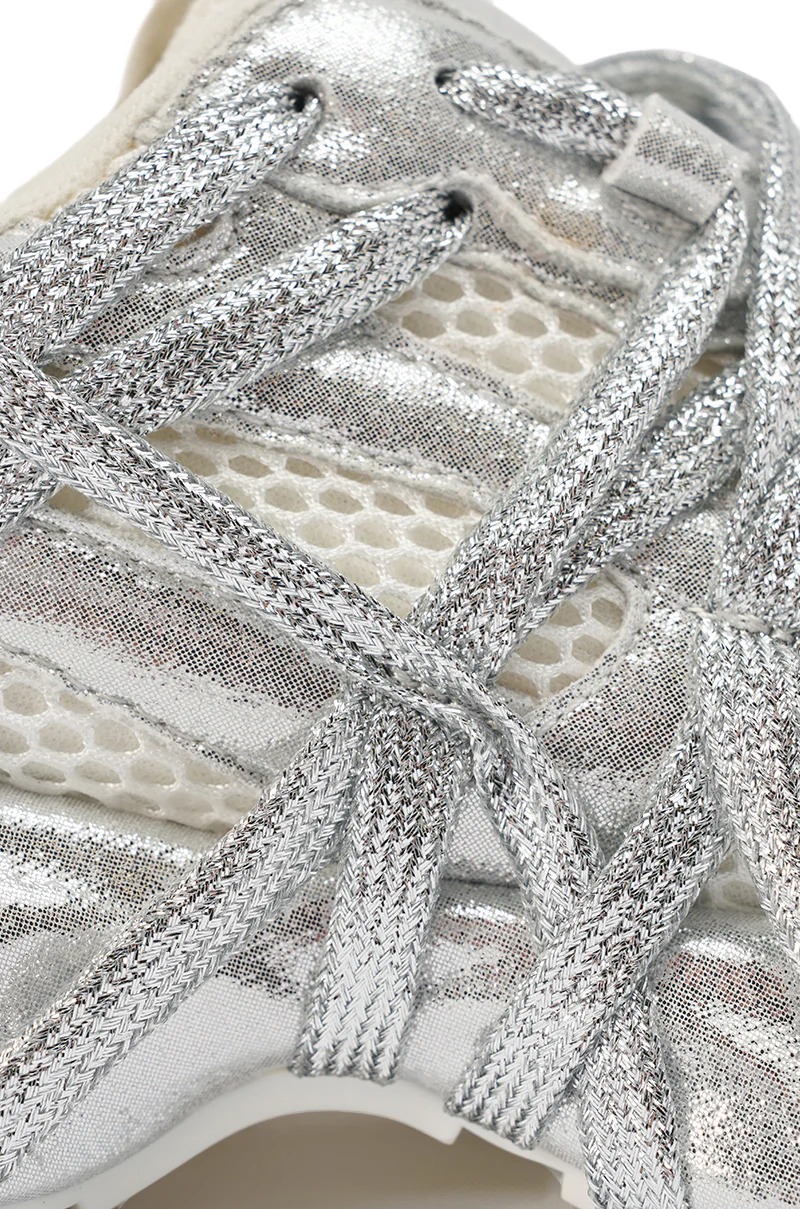 AZALEA WANG EADY SILVER EMBELLISHED BLOCK SNEAKER - Image 7