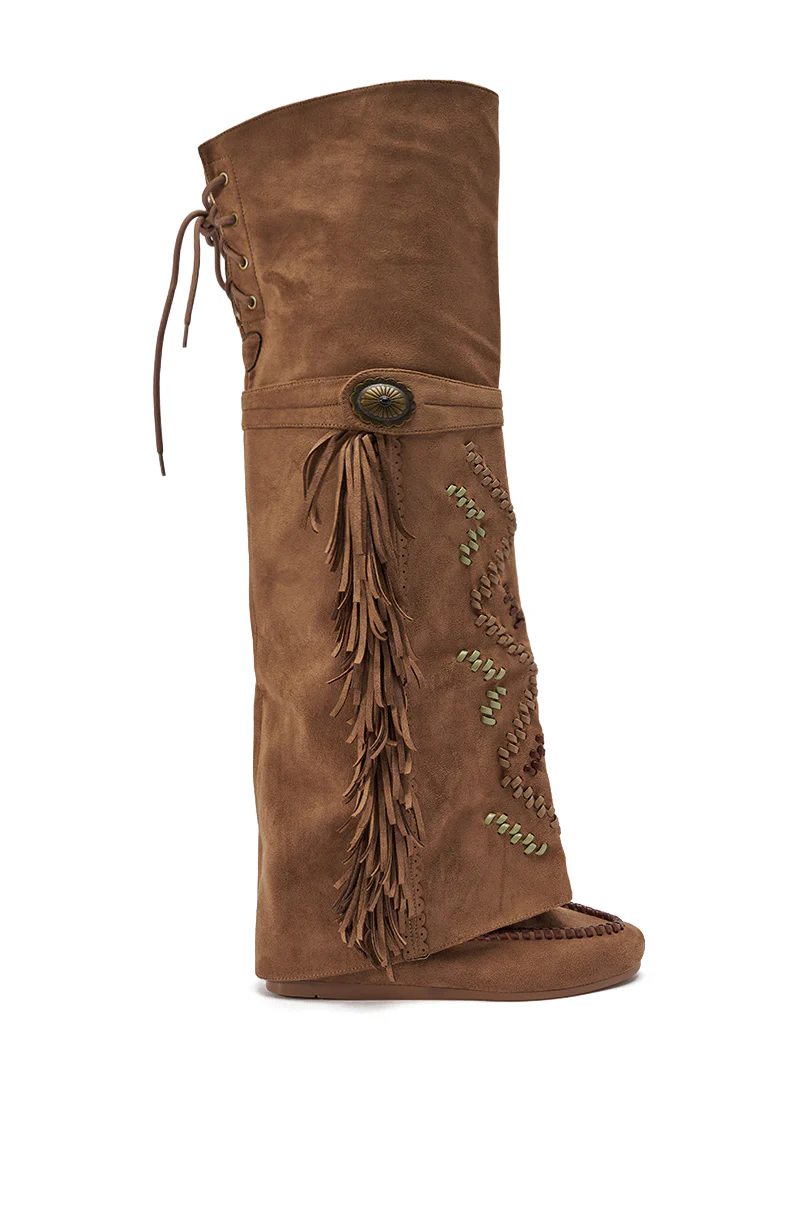 AZALEA WANG EDMUND BROWN FLAT WESTERN BOOT - Image 5
