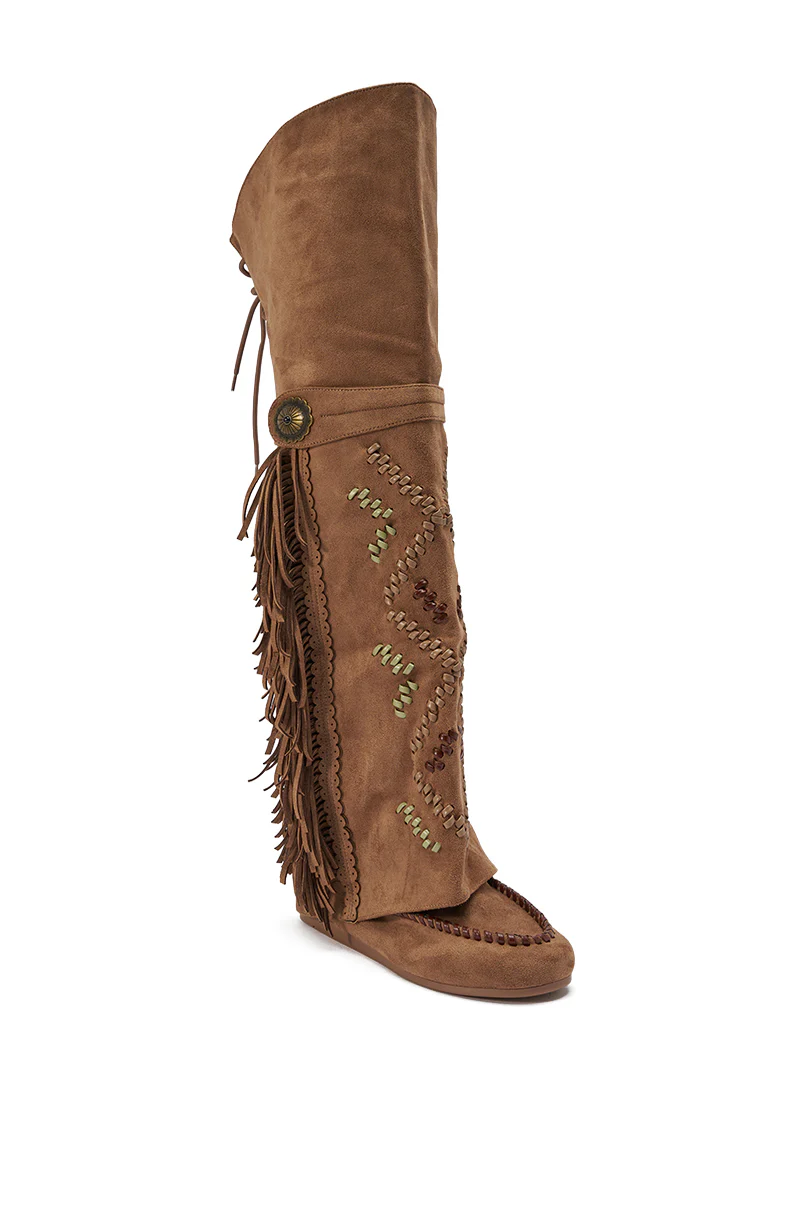 AZALEA WANG EDMUND BROWN FLAT WESTERN BOOT - Image 6