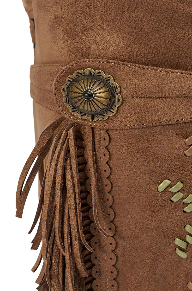 AZALEA WANG EDMUND BROWN FLAT WESTERN BOOT - Image 8