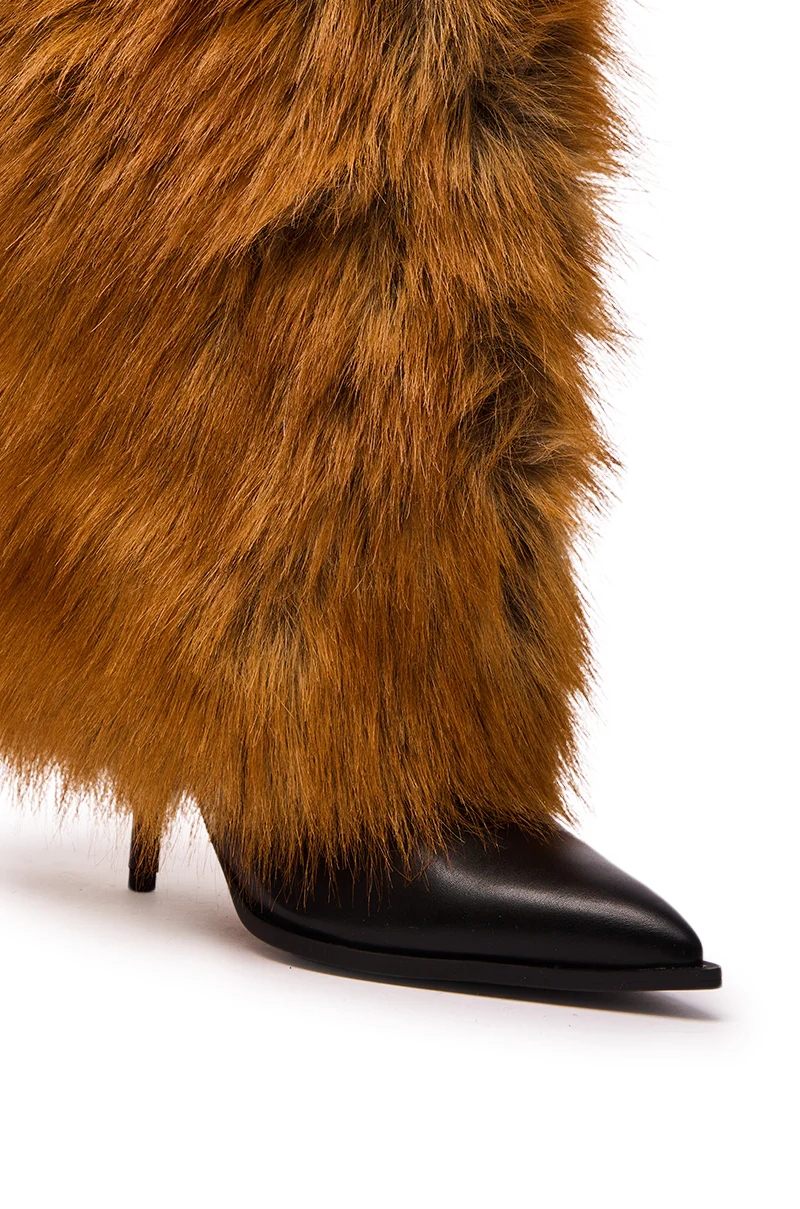 AZALEA WANG EKKEN RED FOX FUR STILETTO BOOT - Image 10